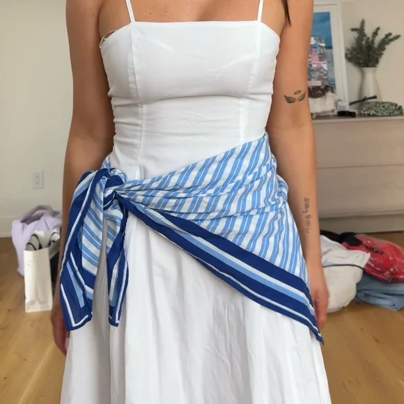 ZARA NEW striped scarf midi dress - Picture 4 of 6